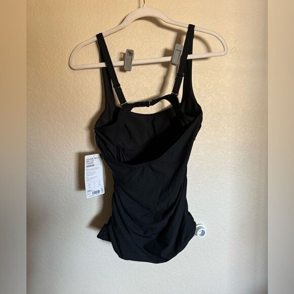 Athleta‎ Square Neck Bra Cup Tankini Sz 34B/C in Black NEW - Picture 2 of 8